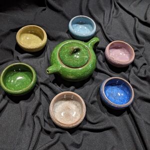 Vintage Ice Cracked Glaze Ceramic Kung Fu Tea Set
